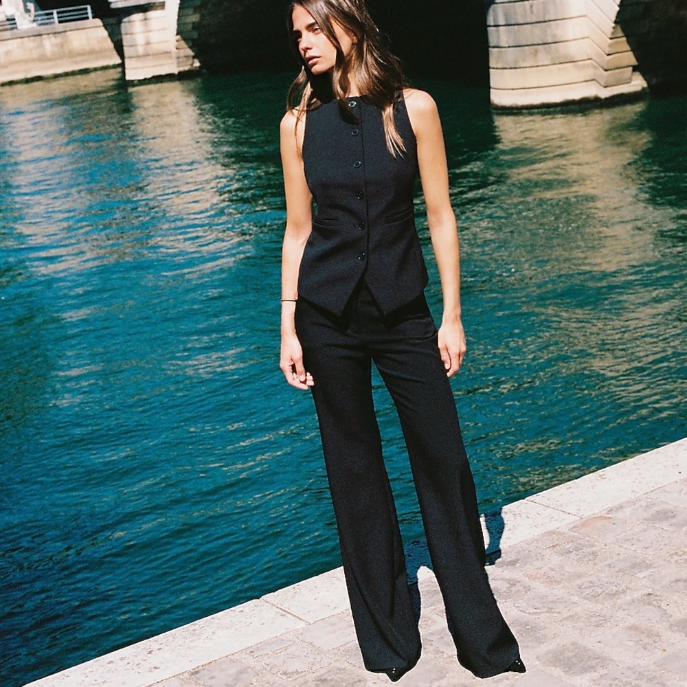 Express Super Soft Twill Mid-rise Classic Black Slacks 8R
